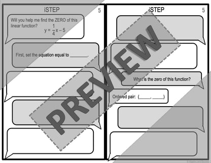 Find Zeros of Linear Functions Activity | iStep