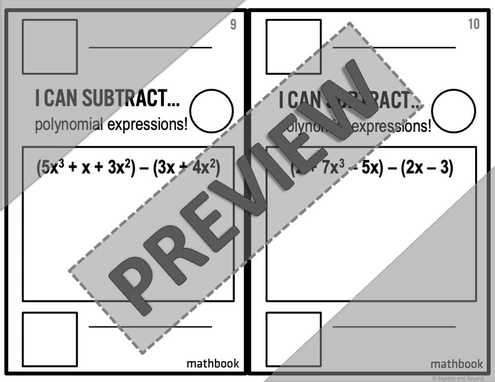 Add and Subtract Polynomial Expressions | Review Activity | Mathbook