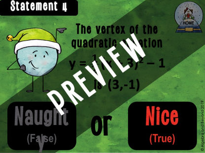 Quadratic Equations - Holiday Digital Activity