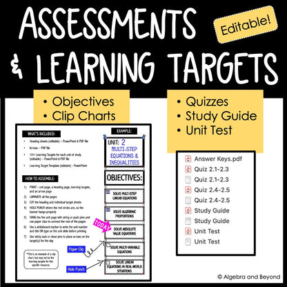 Linear Equations and Representations Unit Bundle | Algebra 2 | Guided Notes | Homework