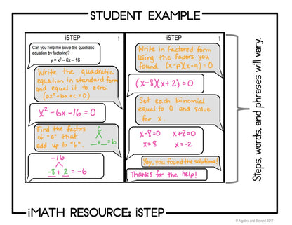 Quadratic Equations | Factoring Activity | iStep