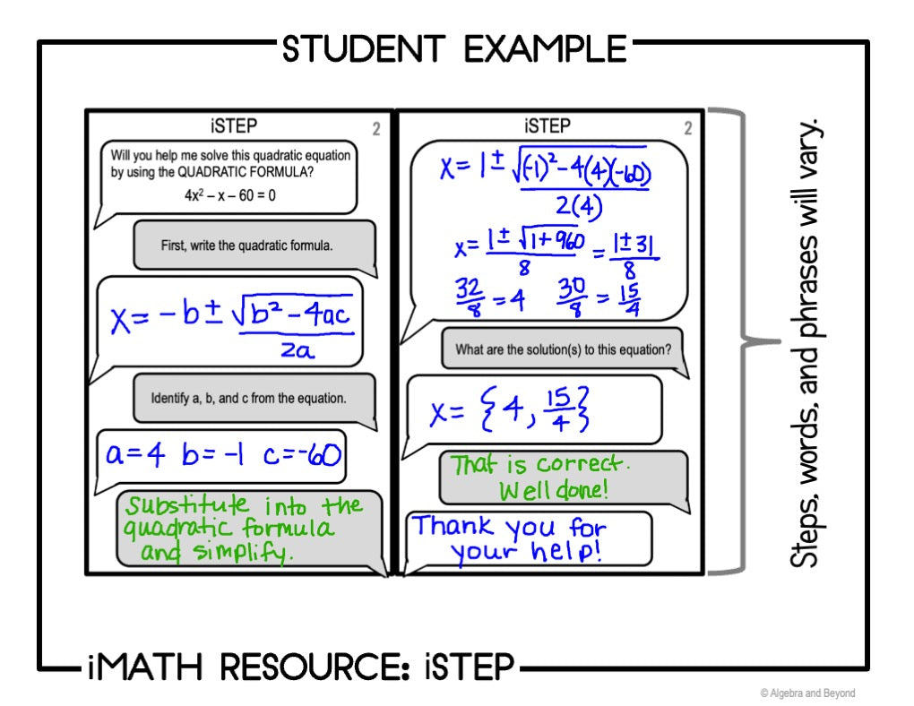 Math Equations Format Quadratic Formula Examples