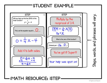 Find Zeros of Linear Functions Activity | iStep