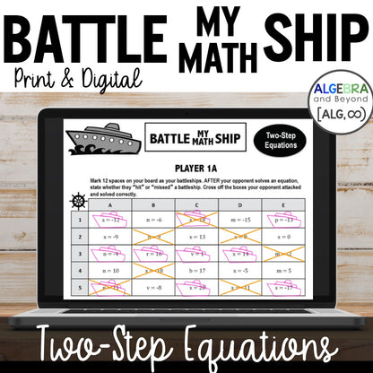 Two-Step Equations Activity | Battle My Math Ship Game