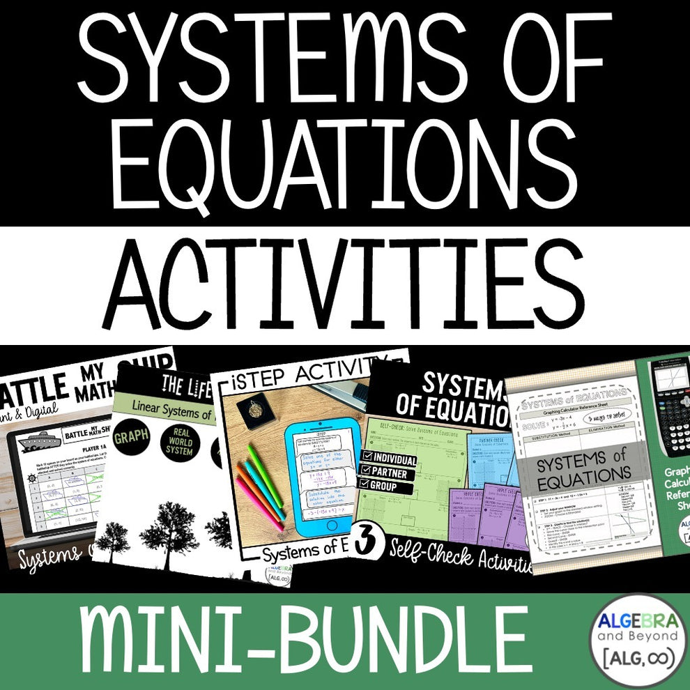 Solving Systems of Equations Review Activities Mini-Bundle | Graphing ...
