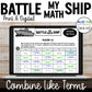Combine Like Terms Activity | Battle My Math Ship Game | Print and Digital