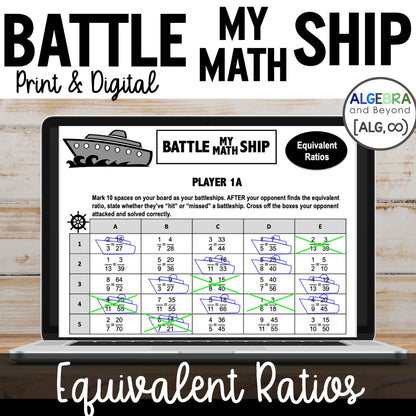 Equivalent Fractions (Ratios) Activity | Battle My Math Ship Game