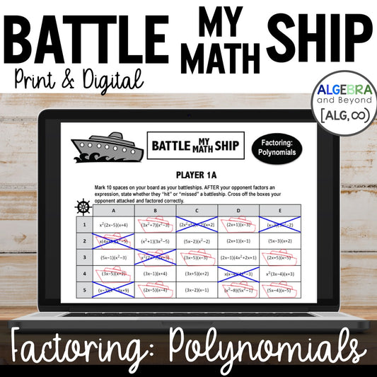 Factor Polynomials Activity | Battle My Math Ship | Print and Digital
