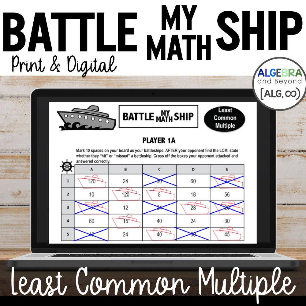 Least Common Multiple Activity - Battle My Math Ship Game