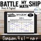 Long Division 4 digits by 1 digit without Remainders Activity | Battleship Game