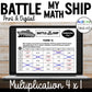Multiplication 4 digits by 1 digit Activity | Battleship Game | Print & Digital