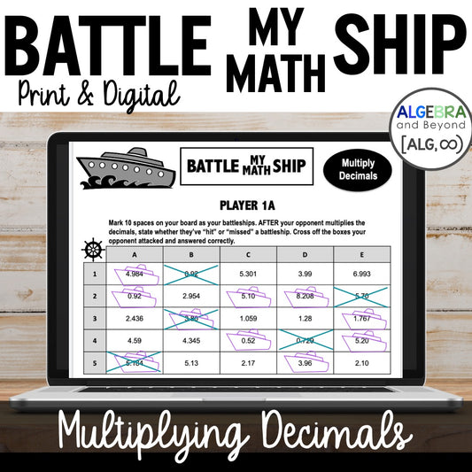 Multiplying Decimals Activity | Battle My Math Ship Game