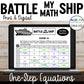 One-Step Equations with Negatives Activity | Battle My Math Ship