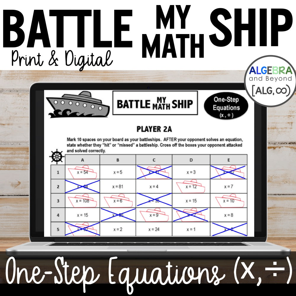 One-Step Equations | Multiply and Divide | Battle My Math Ship | Print & Digital