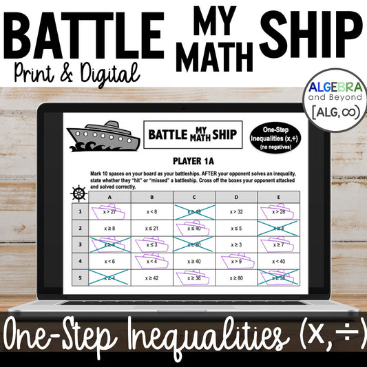 One-Step Inequalities | Multiply and Divide | No Negatives | Battle My Math Ship