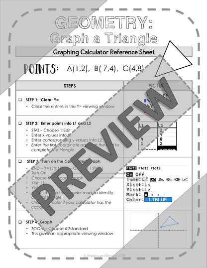 Geometry Transformations: Reflect, Translate, and Dilate | TI-84 Calculator