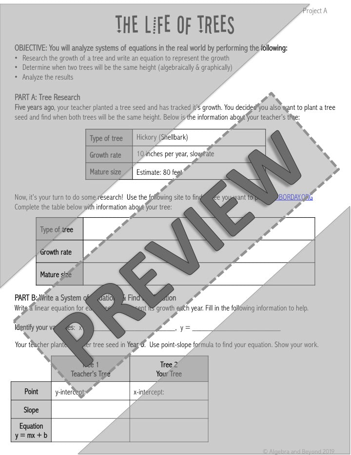 Real World Systems of Linear Equations | Project Based Learning