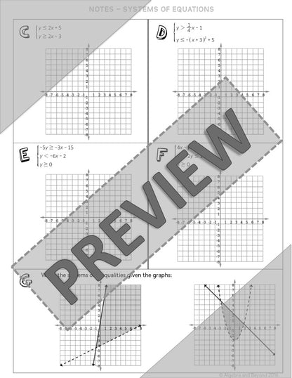 Solving Systems of Inequalities Lesson | Video | Guided Notes | Homework