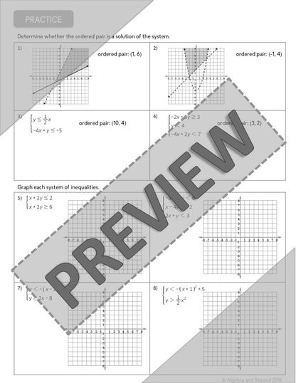 Solving Systems of Inequalities Lesson | Video | Guided Notes | Homework