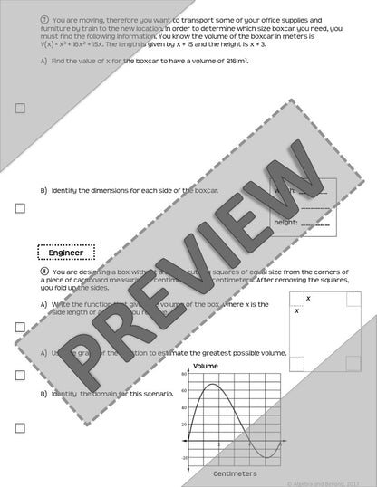 Polynomial Functions - Real World Applications