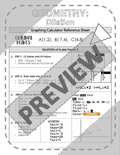 Geometry Transformations: Reflect, Translate, and Dilate | TI-84 Calculator