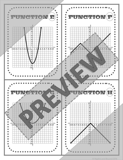Characteristics of Graphs | Name That Function | Matching Activity | Print and Digital