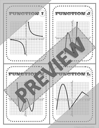 Characteristics of Graphs | Name That Function | Matching Activity | Print and Digital